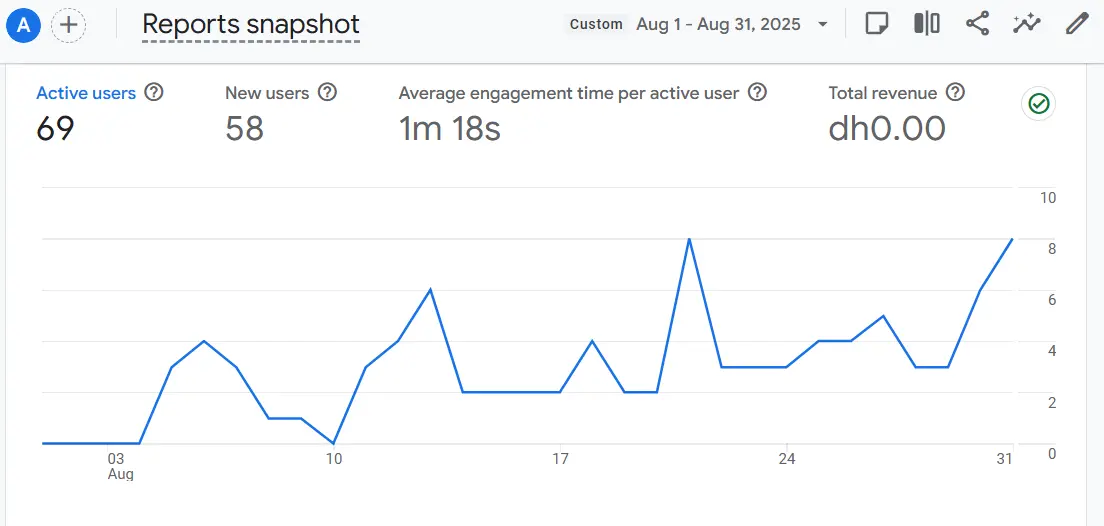 SEMRush Performance Snapshot Before Optimization