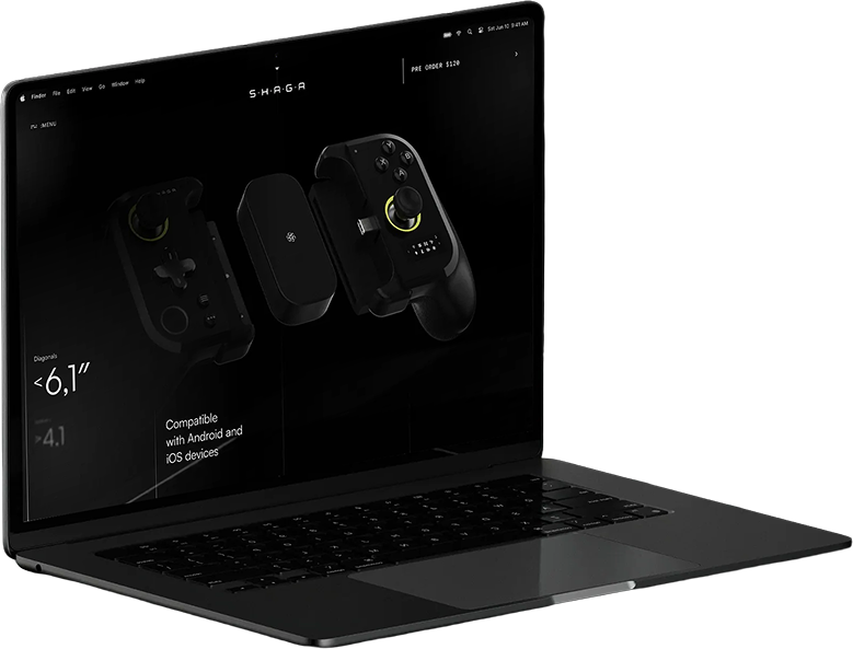 Laptop showcasing website design